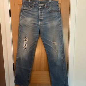 Levi's Straight-Leg Jeans with Distressed Details